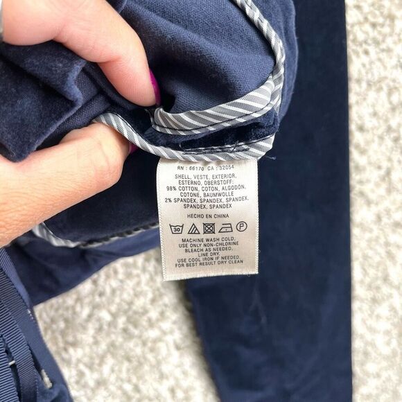 Leifsdottir Jacket Women’s 4 Anthropologie Maude Dark Blue Velvet Ruffle Trim Bl - Picture 5 of 9